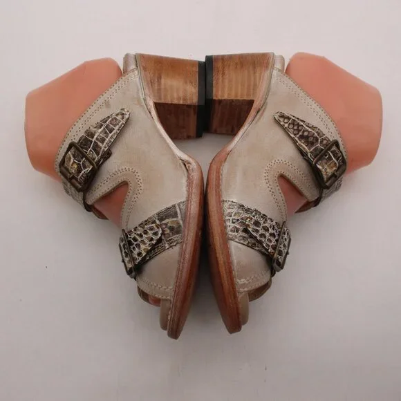 Freebird by Steven Caprice Women’s Size US 6 Gray Leather Block Heel Sandals - Picture 8 of 10